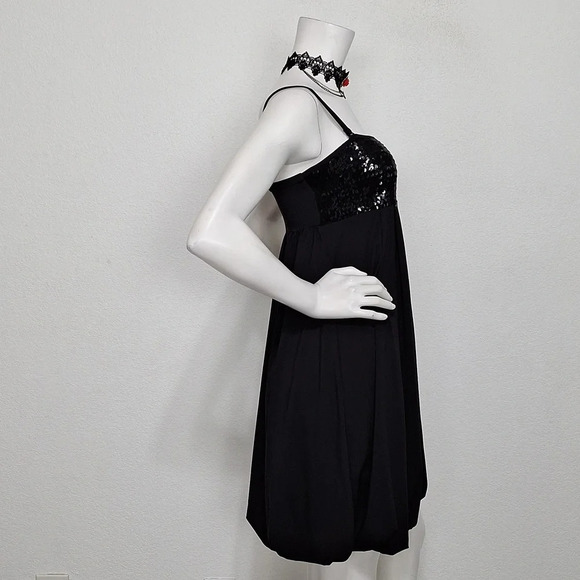 INC International Concepts Black Witchigoth Sequin Fairygoth Mini Dress Size S - Picture 7 of 10